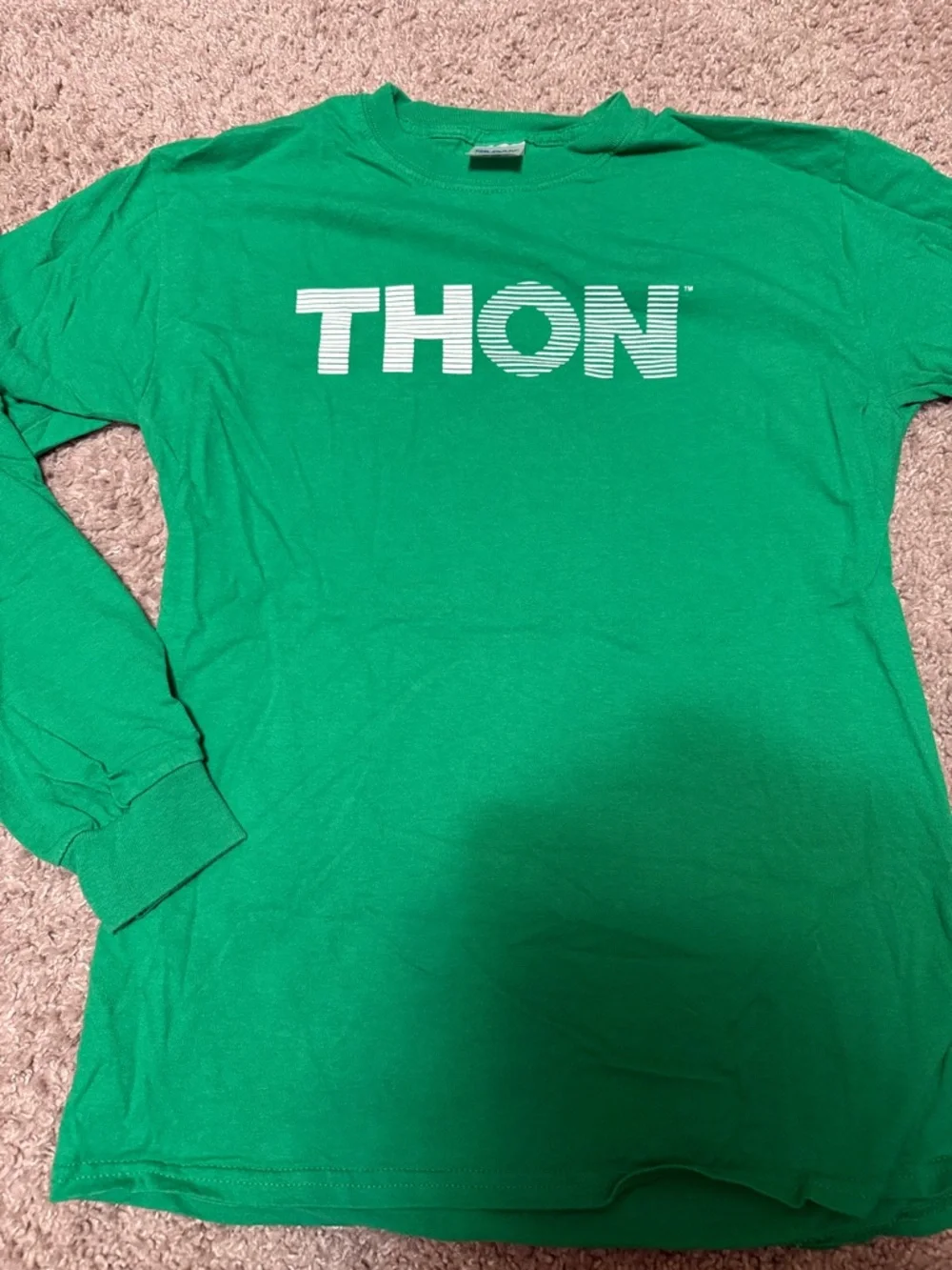 Gildan Tee with White THON Striped Logo. 2016 and many prior logos since 1973 - Picture 1 of 3